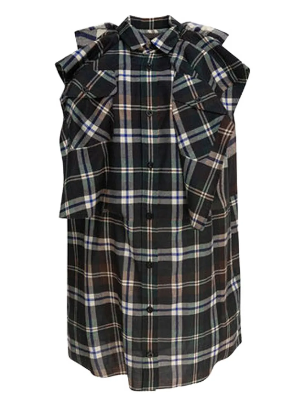 Платье с панелями в клетку Sacai, черный
Платье с панелями в клетку Sacai, черный