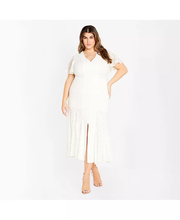 Платье Christa с кружевом Plus Size CITY CHIC, слоновая кость/кремовый
Платье Christa с кружевом Plus Size CITY CHIC, слоновая кость/кремовый