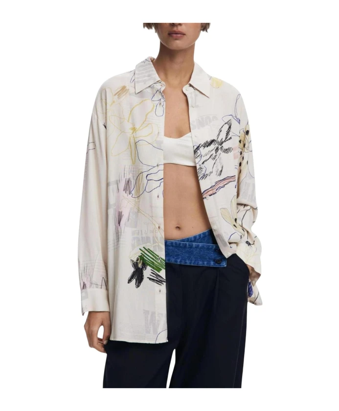 Классическая рубашка с длинными рукавами и застежкой на пуговицы. Desigual, бежевый
Классическая рубашка с длинными рукавами и застежкой на пуговицы. Desigual, бежевый