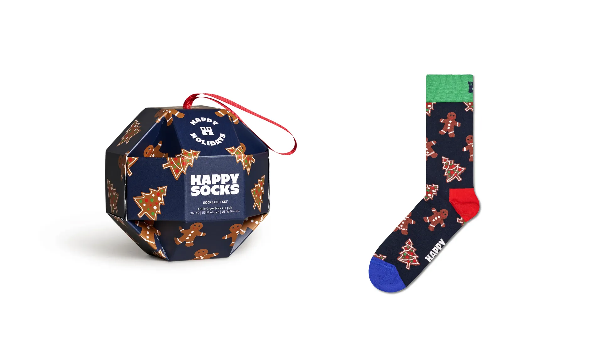Носки Happy Socks (коробка), с пряничным мотивом, синий 
Носки Happy Socks (коробка), с пряничным мотивом, синий