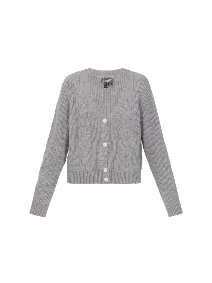 DreiMaster Женский кардиган серого меланжевого цвета
DreiMaster Женский кардиган серого меланжевого цвета