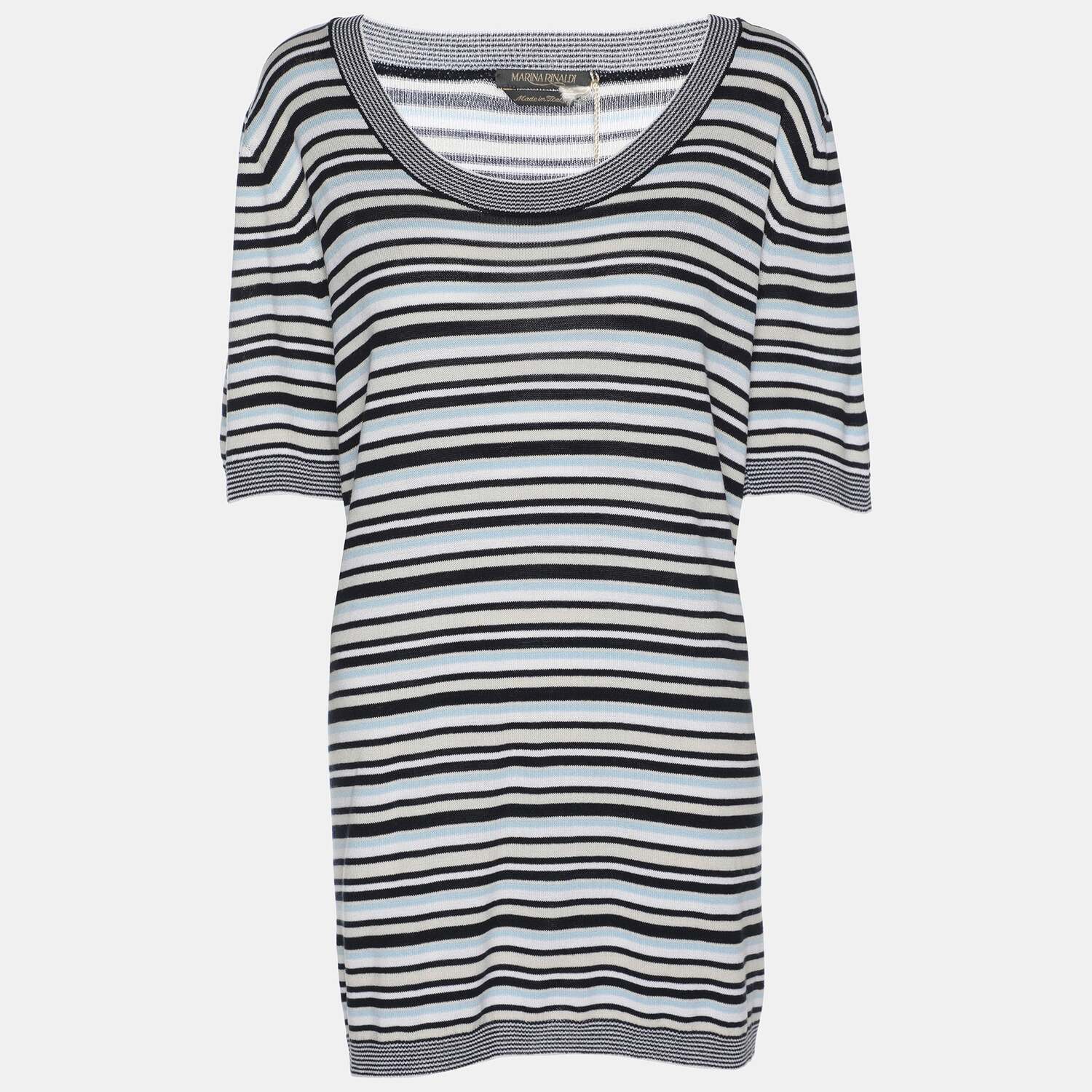 Трикотажный топ Marina Rinaldi в разноцветную полоску
Трикотажный топ Marina Rinaldi в разноцветную полоску