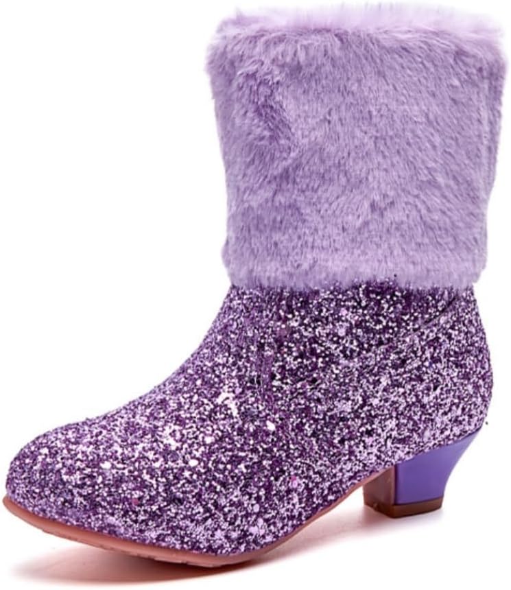 Зимние теплые меховые ботильоны для девочек с низким каблуком, блестками и пайетками, принцесса, с боковой молнией Auhoho, Purple
Зимние теплые меховые ботильоны для девочек с низким каблуком, блестками и пайетками, принцесса, с боковой молнией Auhoho, Purple