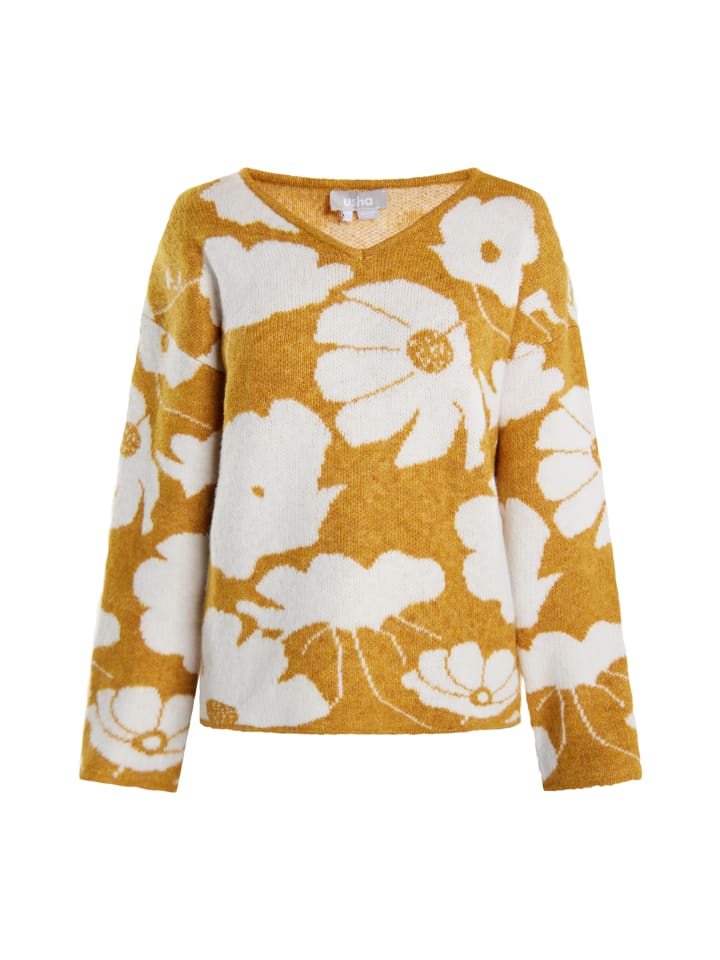 Женский вязаный свитер цвета карри-белый Usha
Женский вязаный свитер цвета карри-белый Usha