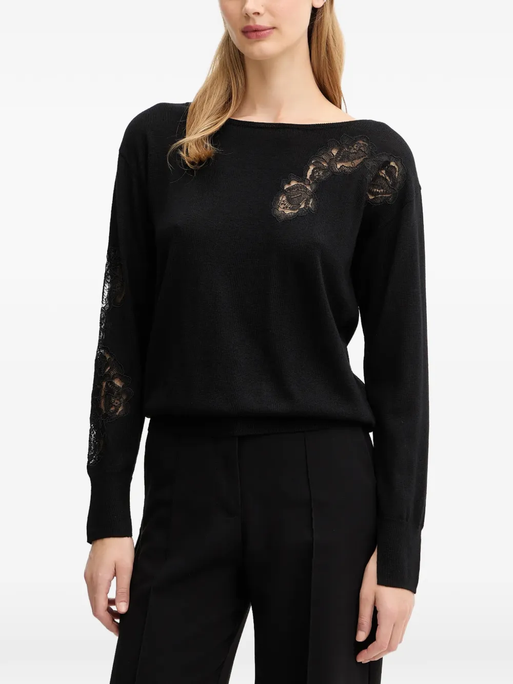 Свитер с кружевом Blugirl, черный
Свитер с кружевом Blugirl, черный
