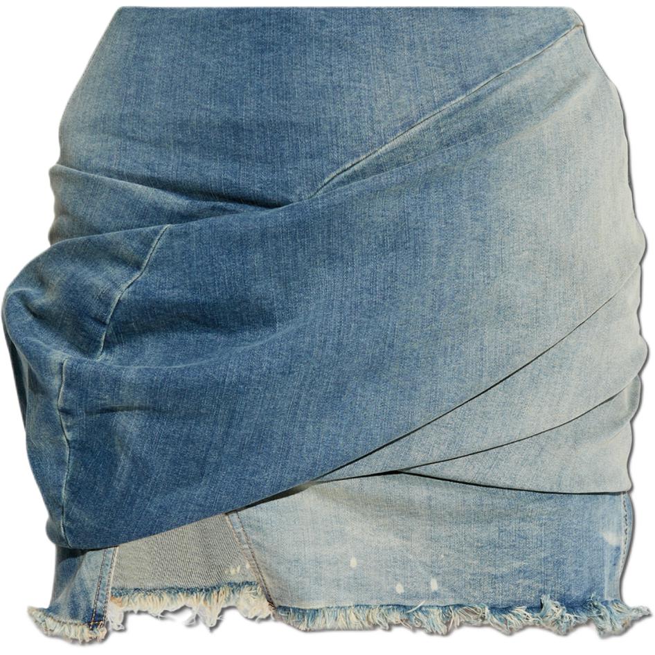 Джинсовая мини-юбка с драпировкой Rick Owens DRKSHDW, синий
Джинсовая мини-юбка с драпировкой Rick Owens DRKSHDW, синий