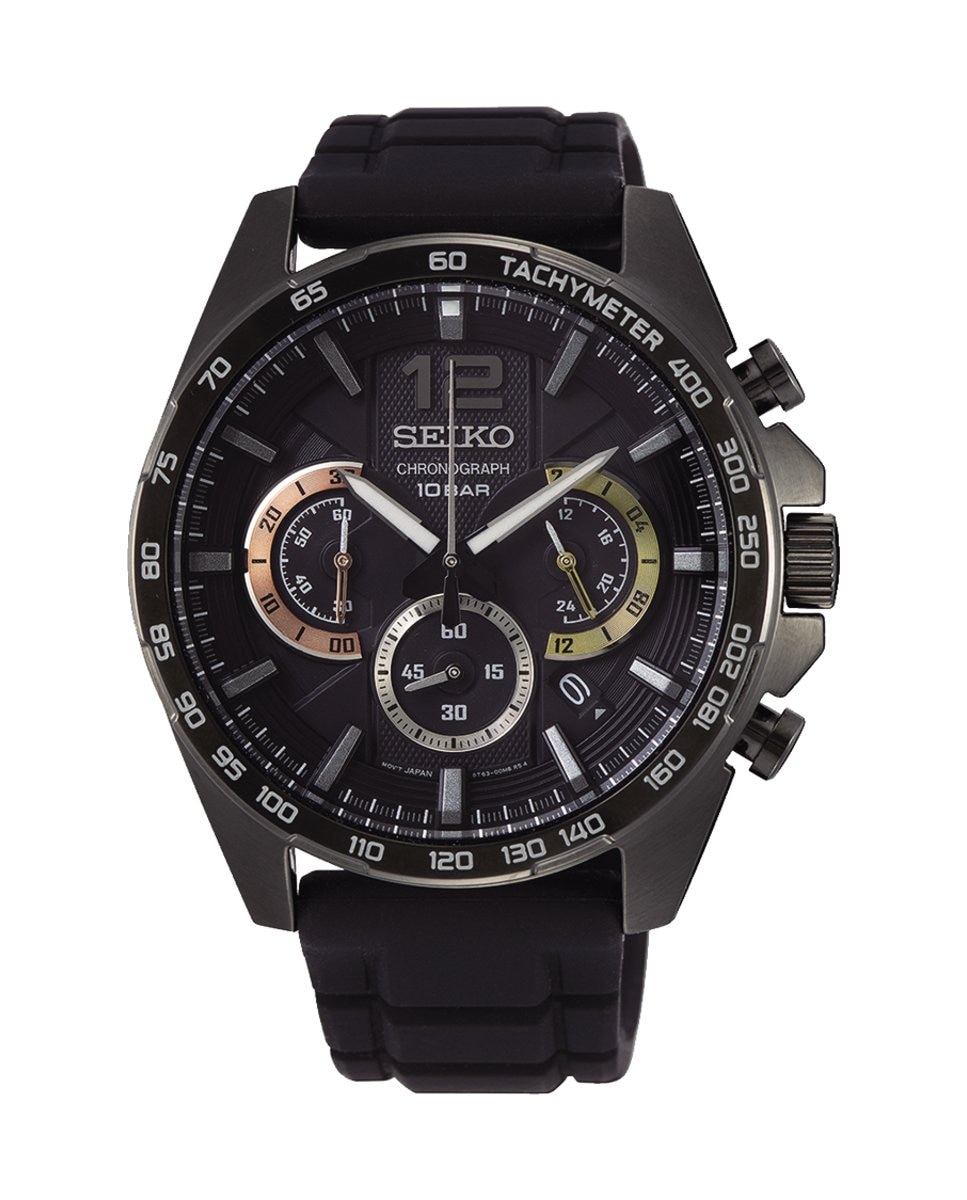 Neo Sports SSB349P1 силиконовые мужские часы с серебряным ремешком Seiko, черный 
Neo Sports SSB349P1 силиконовые мужские часы с серебряным ремешком Seiko, черный