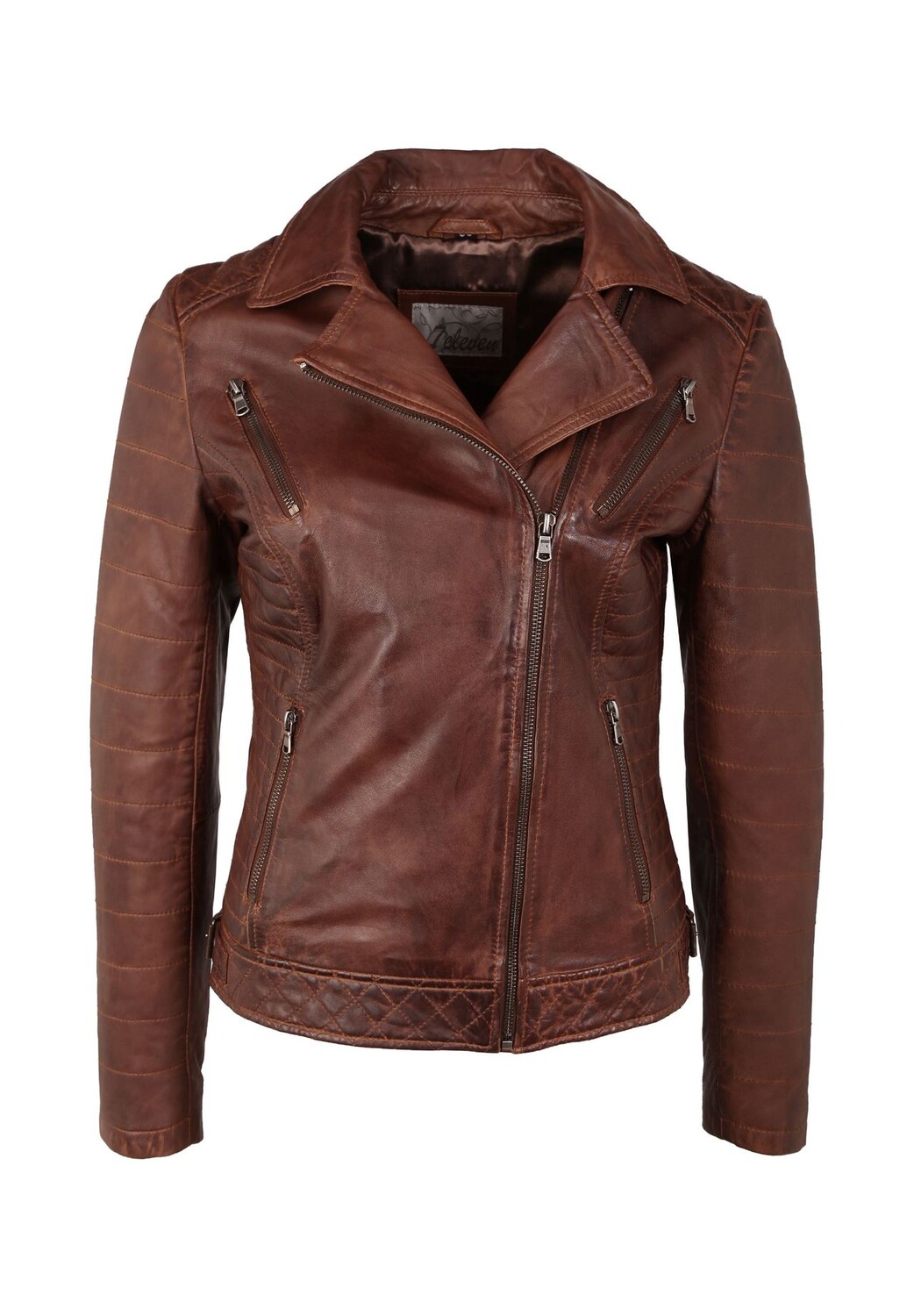 Кожаная куртка Locky с асимметричной молнией 7eleven, коричневый
Кожаная куртка Locky с асимметричной молнией 7eleven, коричневый