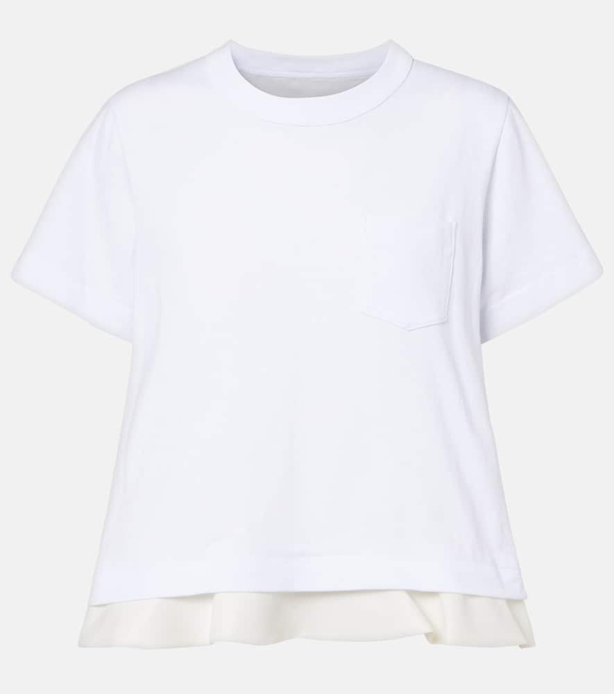 Футболка из твила и хлопка Sacai, White
Футболка из твила и хлопка Sacai, White