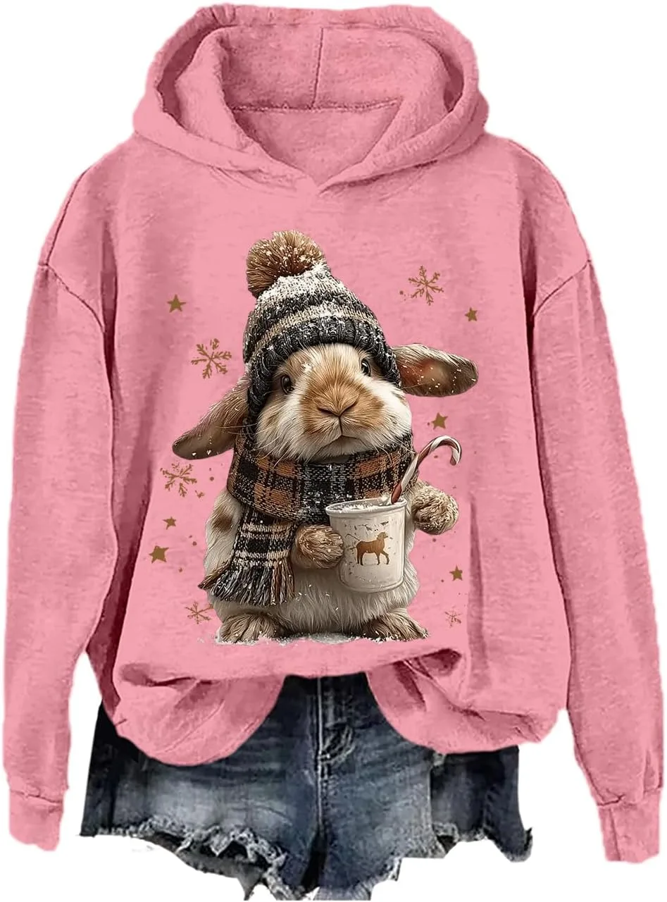 Свитшот с кроликом и какао для зимы SIMJEW
Свитшот с кроликом и какао для зимы SIMJEW