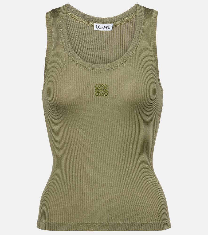 Анаграмма ребристый шелковый топ Loewe, Khaki Green
Анаграмма ребристый шелковый топ Loewe, Khaki Green