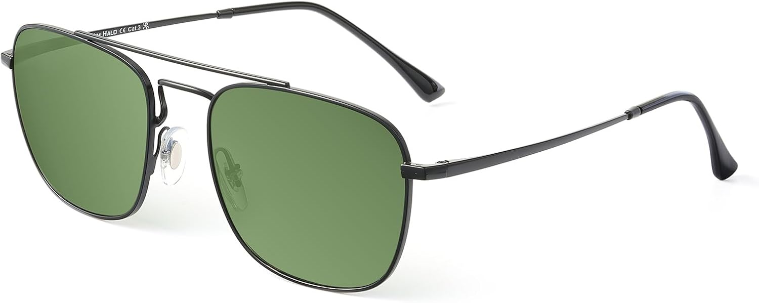 Солнцезащитные очки JIM HALO Retro Square Aviator с линзами из высококачественного стекла и плоскими металлическими линзами, для мужчин и женщин, Black Frame / Green Lens
Солнцезащитные очки JIM HALO Retro Square Aviator с линзами из высококачественного стекла и плоскими металлическими линзами, для мужчин и женщин, Black Frame / Green Lens