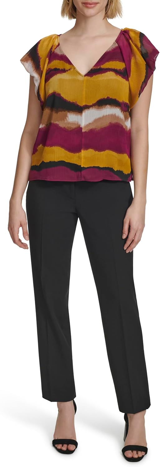 Женская блузка без рукавов с оборками от Calvin Klein, Ochre Multi
Женская блузка без рукавов с оборками от Calvin Klein, Ochre Multi