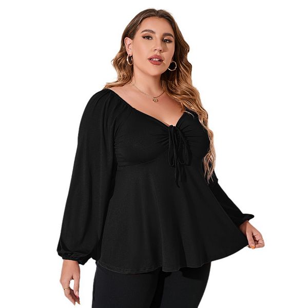 Женская блузка с длинным рукавом, вырезом sweetheart, рюшами и присборенным peplum Yesfashion, Black
Женская блузка с длинным рукавом, вырезом sweetheart, рюшами и присборенным peplum Yesfashion, Black