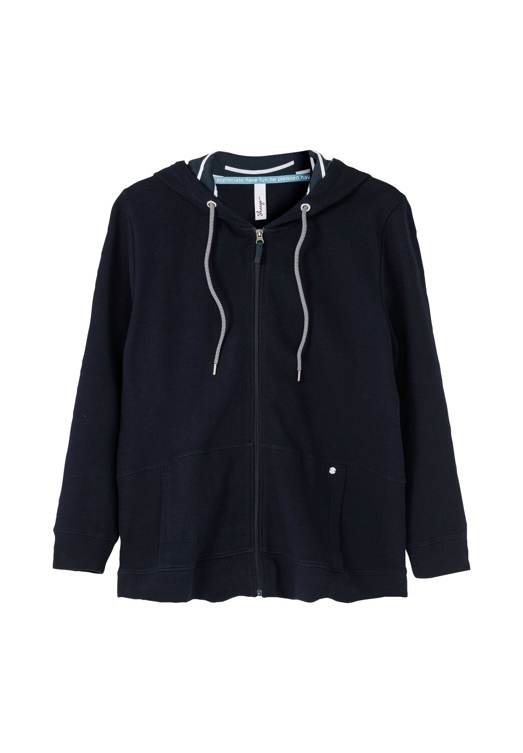 Толстовка с капюшоном из вафельного пике Sheego, цвет Nachtblau
Толстовка с капюшоном из вафельного пике Sheego, цвет Nachtblau