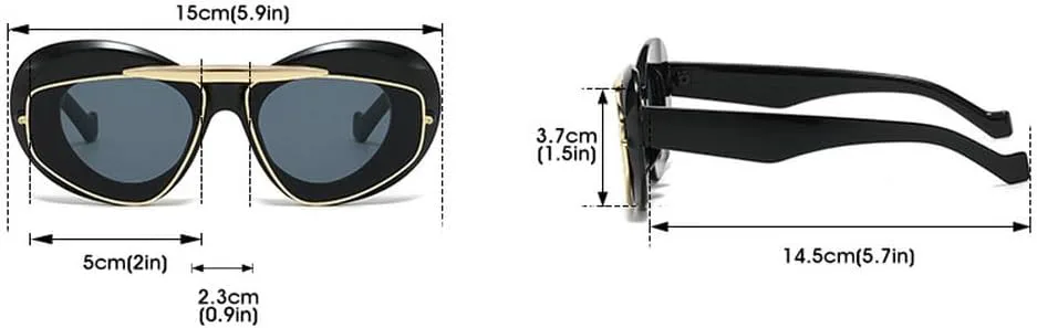 Большие солнцезащитные очки для женщин, модные черные панк-очки, ретро-очки для женщин, защита от УФ-излучения UV400, очки для вечеринок TKKTLLT, White-black
Большие солнцезащитные очки для женщин, модные черные панк-очки, ретро-очки для женщин, защита от УФ-излучения UV400, очки для вечеринок TKKTLLT, White-black