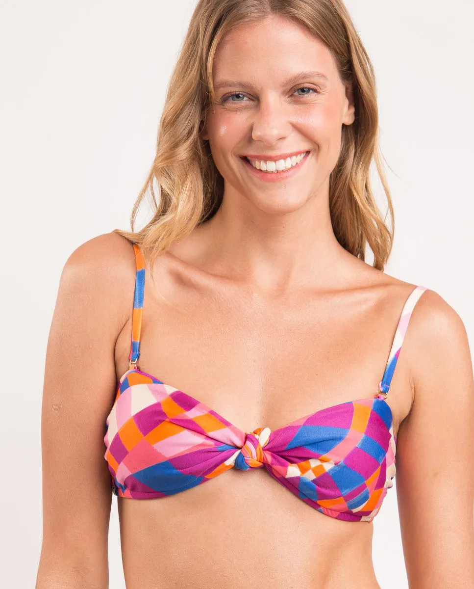 Утепленный лиф бикини-бандо с принтом Río de Sol, мультиколор 
Утепленный лиф бикини-бандо с принтом Río de Sol, мультиколор