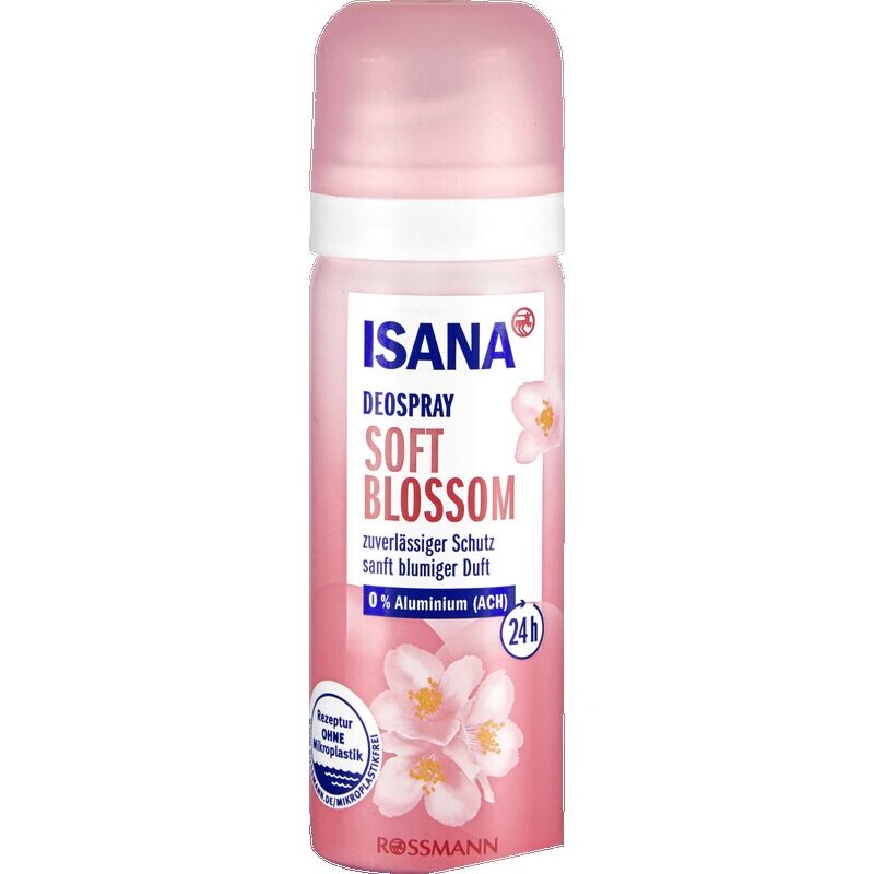 Дезодорант-спрей Soft Blossom дорожный размер ISANA, 50 ml
Дезодорант-спрей Soft Blossom дорожный размер ISANA, 50 ml