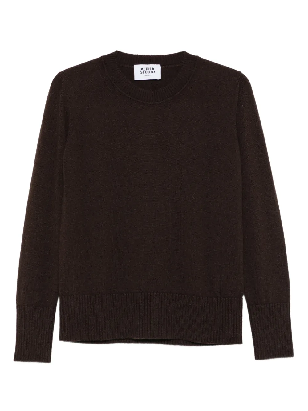 Круглый вязаный свитер в рубчик ALPHA STUDIO, коричневый
Круглый вязаный свитер в рубчик ALPHA STUDIO, коричневый