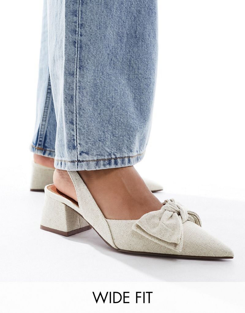 Туфли на среднем каблуке ASOS DESIGN Wide Fit Symphony из натуральной ткани с открытой пяткой и бантом
Туфли на среднем каблуке ASOS DESIGN Wide Fit Symphony из натуральной ткани с открытой пяткой и бантом