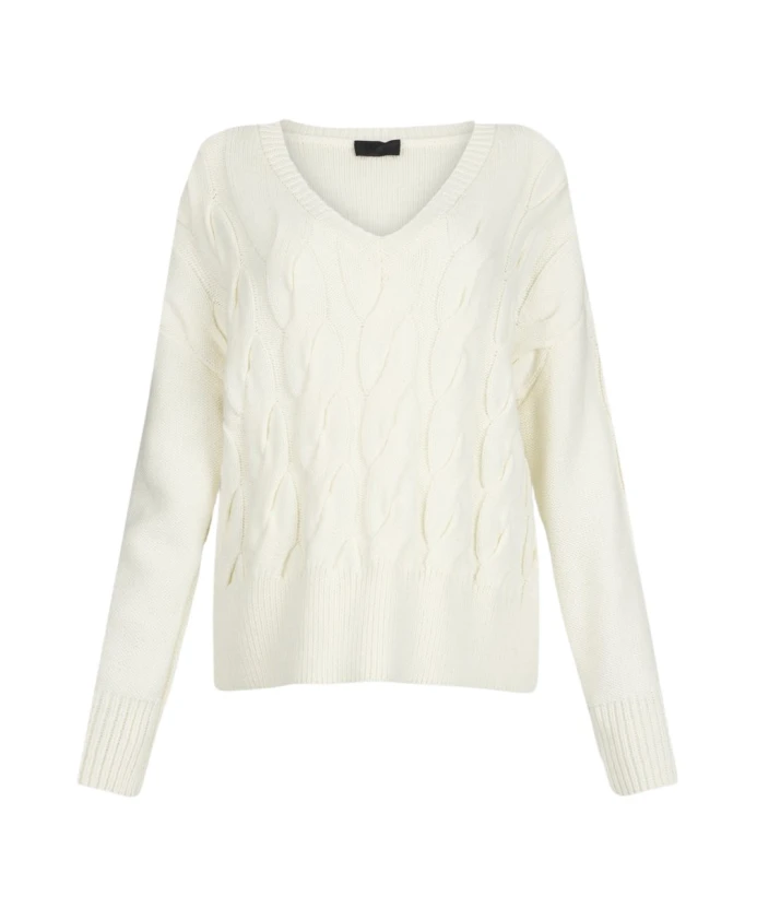 Свитер крупной вязки с V-образным вырезом Liu Jo, белый
Свитер крупной вязки с V-образным вырезом Liu Jo, белый