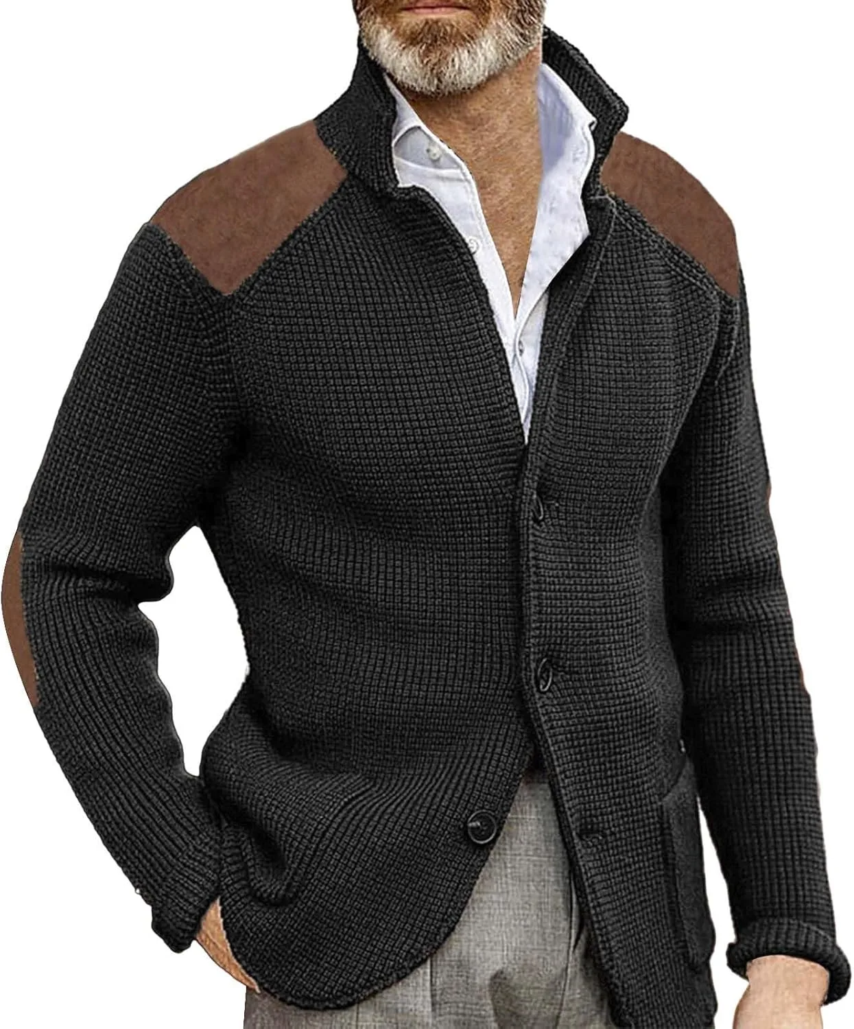 Мужской вязаный кардиган с пуговицами, Slim Fit, длинный рукав, с карманами
Мужской вязаный кардиган с пуговицами, Slim Fit, длинный рукав, с карманами