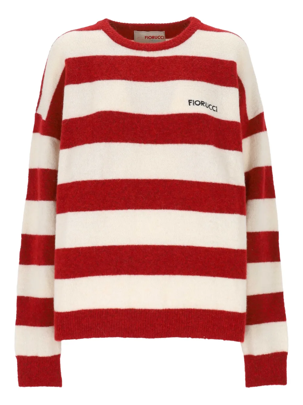 Полосатый свитер с круглым вырезом Fiorucci, белый
Полосатый свитер с круглым вырезом Fiorucci, белый