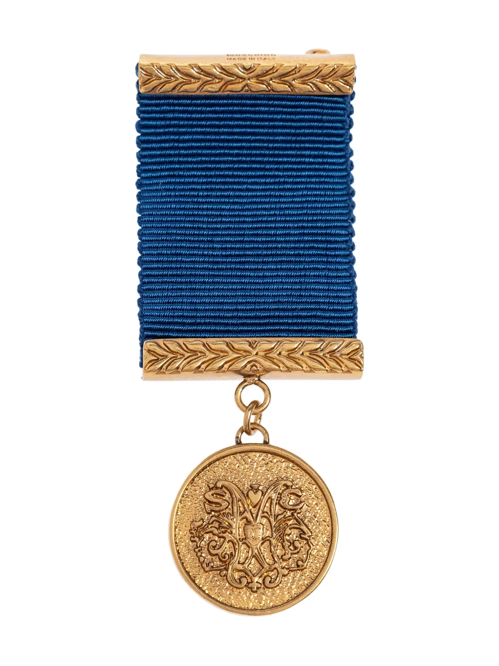 Брошь в виде ленты медали Moschino, синий
Брошь в виде ленты медали Moschino, синий