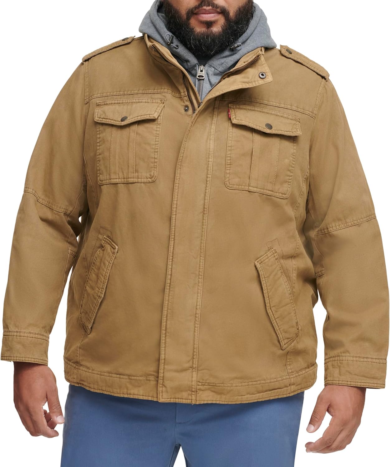 Мужская военная куртка Levi's из стираного хлопка с капюшоном (стандартные размеры, большие и высокие), Khaki/Sherpa Lined
Мужская военная куртка Levi's из стираного хлопка с капюшоном (стандартные размеры, большие и высокие), Khaki/Sherpa Lined