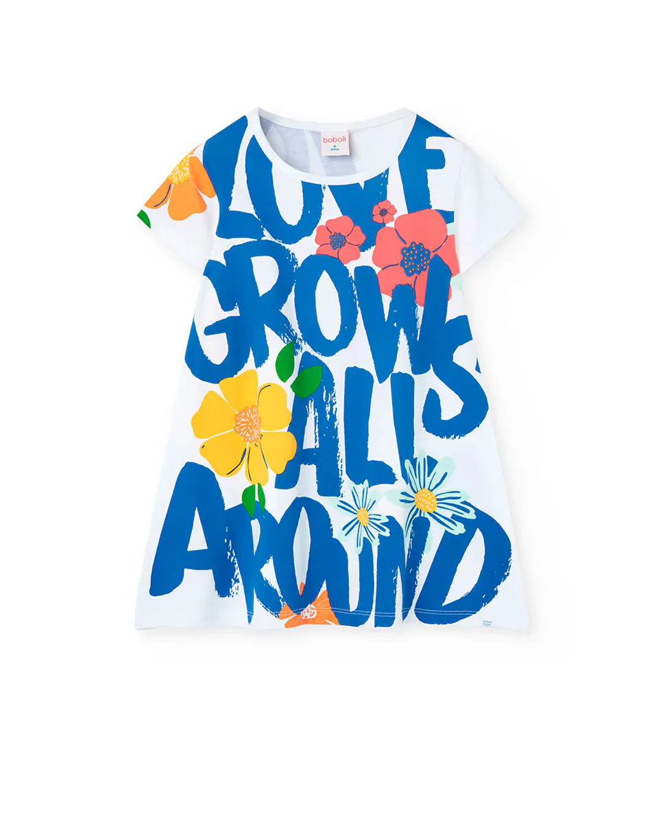 Платье для девочки с короткими рукавами и принтом Boboli, белый
Платье для девочки с короткими рукавами и принтом Boboli, белый