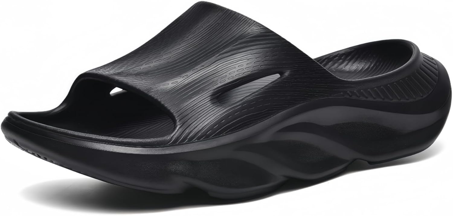 Восстановительные слайды для мужчин и женщин - ортопедические сандалии с поддержкой свода стопы и толстой подушкой, тапочки при подошвенном фасците, легкие нескользящие шлепанцы для восстановления после тренировки Anyutech, черный
Восстановительные слайды для мужчин и женщин - ортопедические сандалии с поддержкой свода стопы и толстой подушкой, тапочки при подошвенном фасците, легкие нескользящие шлепанцы для восстановления после тренировки Anyutech, черный