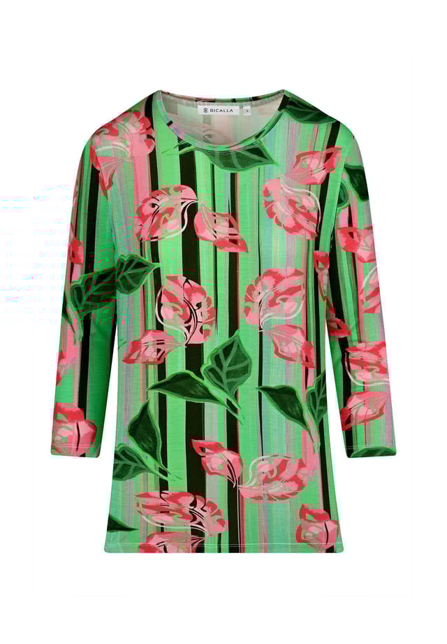 Рубашка с принтом в виде полосок листьев зеленого/розового цвета Bicalla, мультиколор
Рубашка с принтом в виде полосок листьев зеленого/розового цвета Bicalla, мультиколор