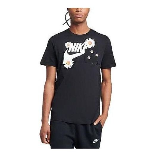 Футболка с карманом в виде ромашки Nike, черный 
Футболка с карманом в виде ромашки Nike, черный