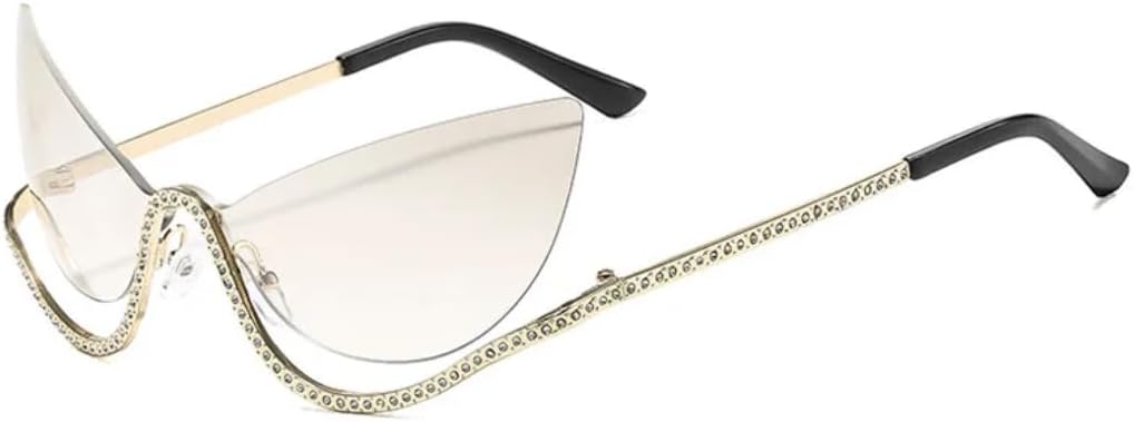 Модные солнцезащитные очки без оправы для женщин, увеличенного размера, с прозрачными линзами Ocean, градиентными линзами «кошачий глаз», защита от УФ-излучения UV400 TVTBBVV, Gold-lightsilver.
Модные солнцезащитные очки без оправы для женщин, увеличенного размера, с прозрачными линзами Ocean, градиентными линзами «кошачий глаз», защита от УФ-излучения UV400 TVTBBVV, Gold-lightsilver.