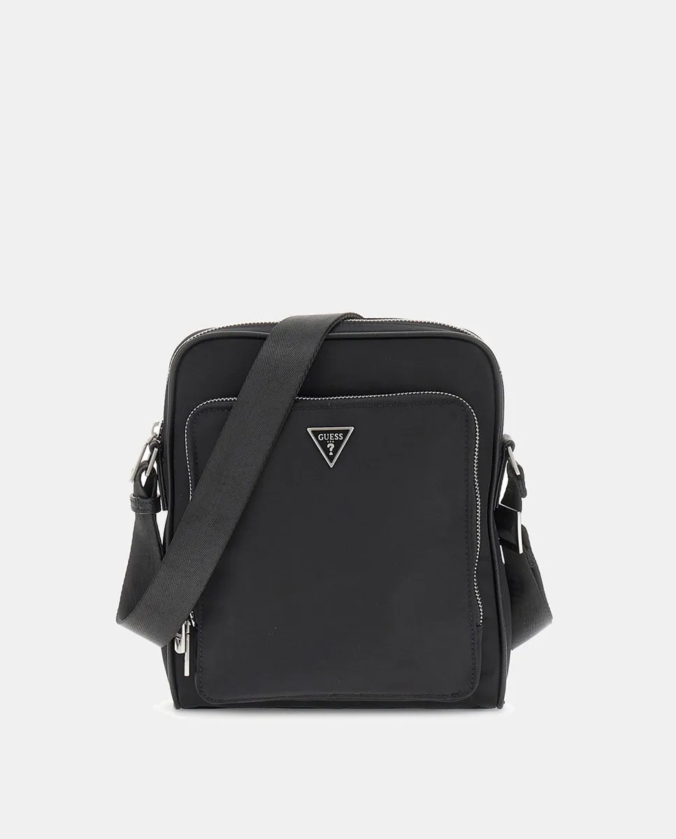 Мужская сумка через плечо с металлическим логотипом и передним карманом Guess, черный
Мужская сумка через плечо с металлическим логотипом и передним карманом Guess, черный