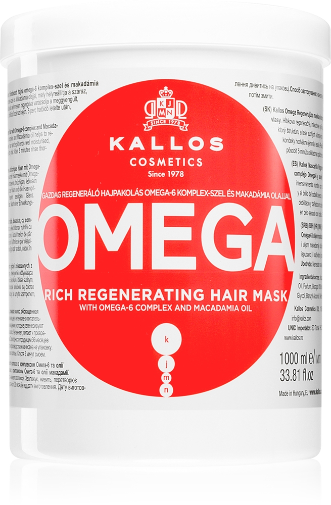 Питательная маска для волос Kjmn Professional Omega с комплексом омега-6 и маслом макадамии Kallos, 1000 мл
Питательная маска для волос Kjmn Professional Omega с комплексом омега-6 и маслом макадамии Kallos, 1000 мл