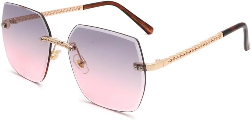 Женские солнцезащитные очки большого размера в металлической оправе без оправы с защитой от УФ-излучения UV400 для занятий спортом на открытом воздухе и путешествий UYPTK, Grey-pink
Женские солнцезащитные очки большого размера в металлической оправе без оправы с защитой от УФ-излучения UV400 для занятий спортом на открытом воздухе и путешествий UYPTK, Grey-pink