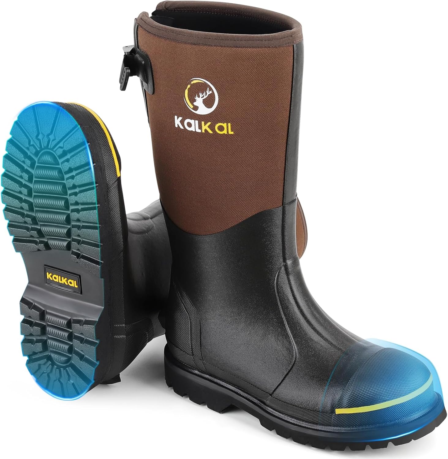 Резиновые сапоги с металлическим носком Kalkal для мужчин - водонепроницаемые противоскользящие сапоги, коричневый
Резиновые сапоги с металлическим носком Kalkal для мужчин - водонепроницаемые противоскользящие сапоги, коричневый