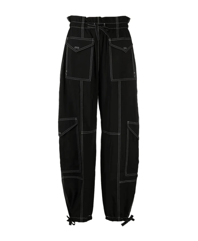 Легкие брюки из ткани с неоднородной текстурой. Ganni, черный
Легкие брюки из ткани с неоднородной текстурой. Ganni, черный