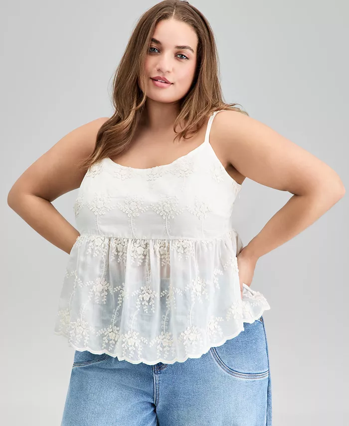 Модный топ-бэби-долл больших размеров с вышивкой And Now This, коричневый/бежевый
Модный топ-бэби-долл больших размеров с вышивкой And Now This, коричневый/бежевый