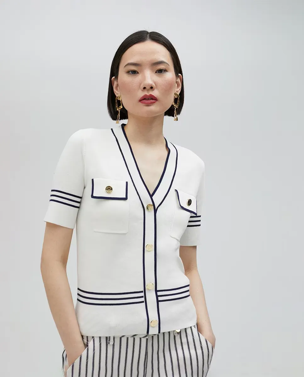 Женский двухцветный свитер с короткими рукавами Lola Casademunt, белый
Женский двухцветный свитер с короткими рукавами Lola Casademunt, белый