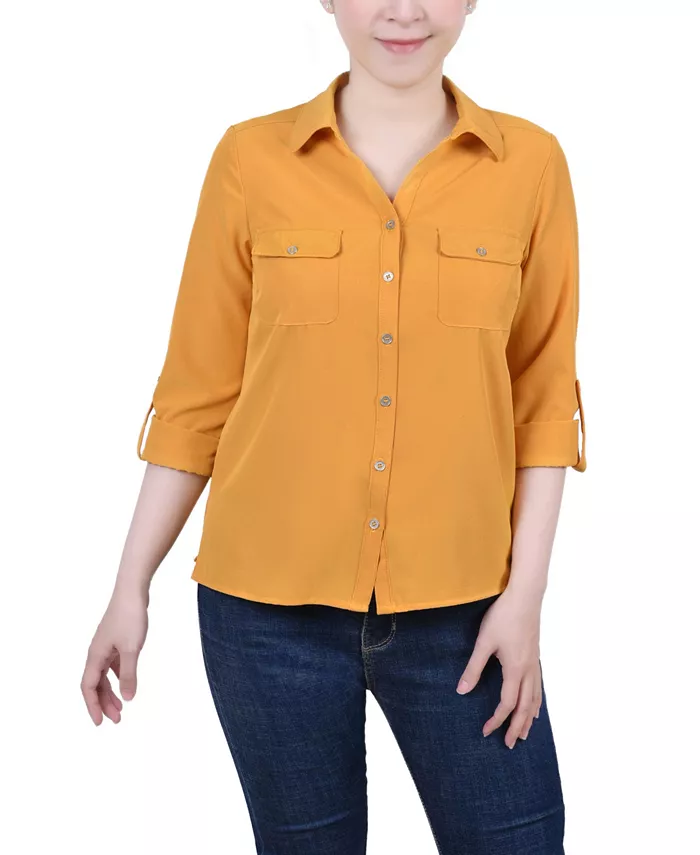 Женская блузка с отворотом 3/4 и карманами NY Collection, оранжевый
Женская блузка с отворотом 3/4 и карманами NY Collection, оранжевый