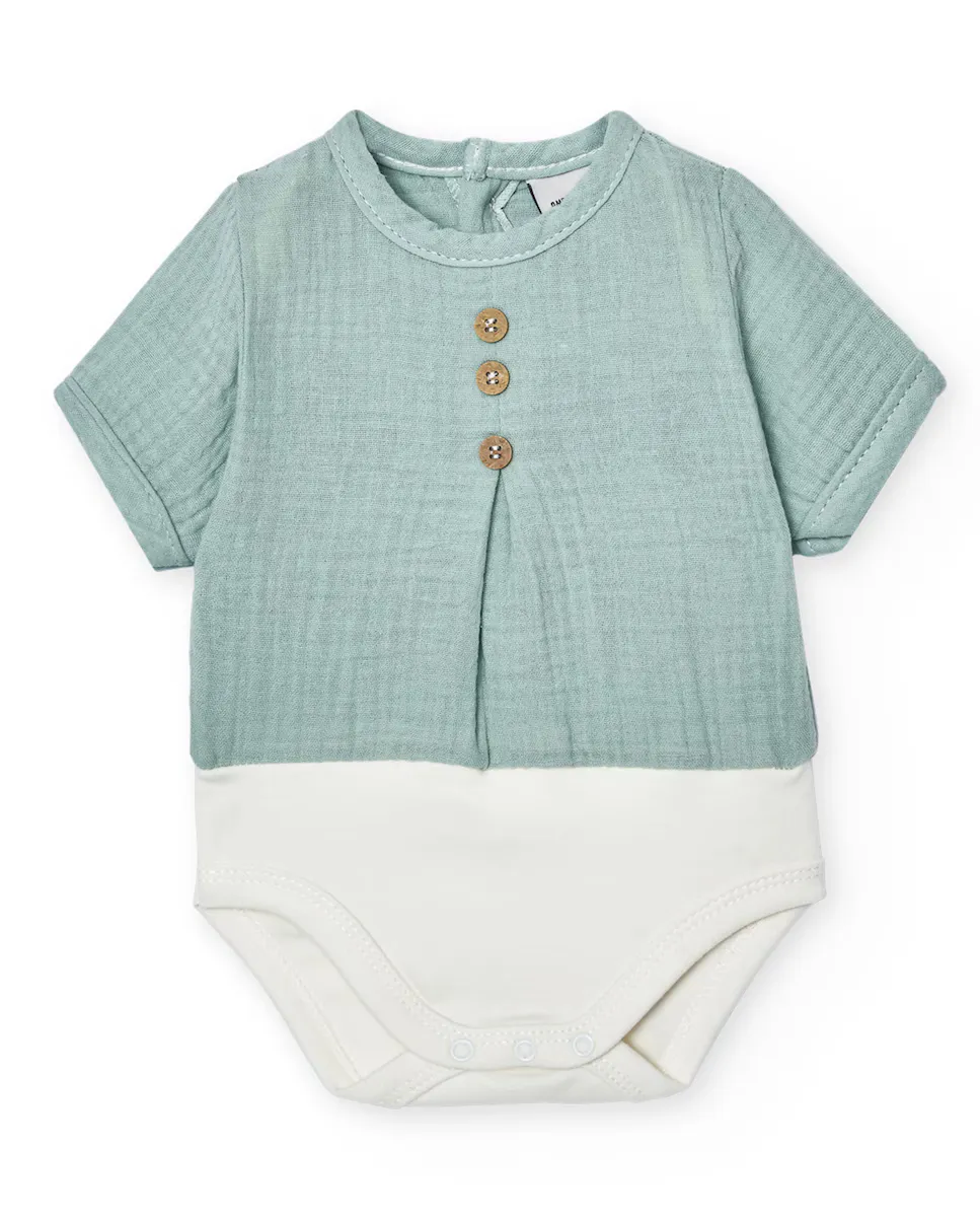 Комплект из 2 детских боди с короткими рукавами и планкой на пуговицах BABIDÚ, зеленый
Комплект из 2 детских боди с короткими рукавами и планкой на пуговицах BABIDÚ, зеленый