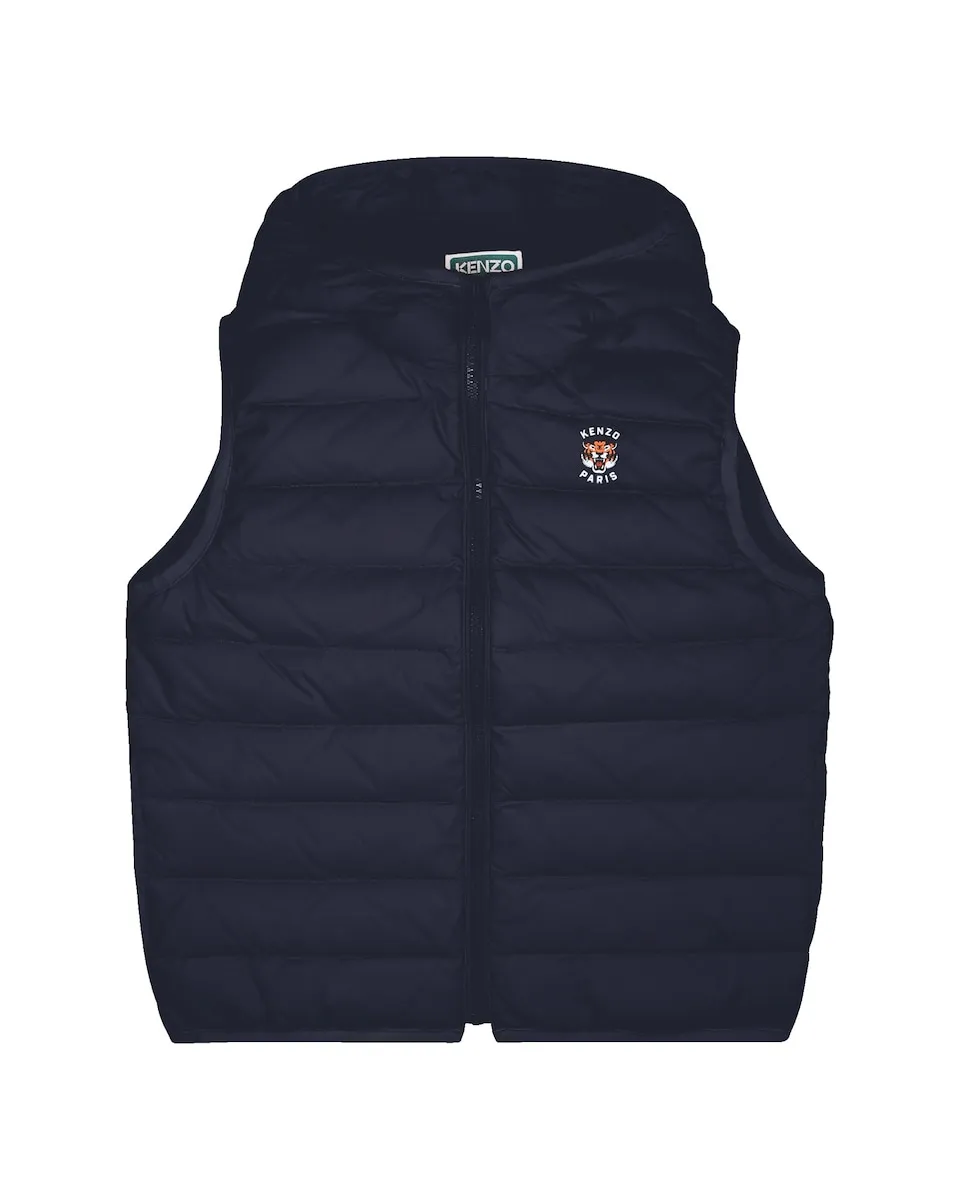 Стеганый детский жилет с капюшоном и молнией Kenzo Kids, темно-синий
Стеганый детский жилет с капюшоном и молнией Kenzo Kids, темно-синий