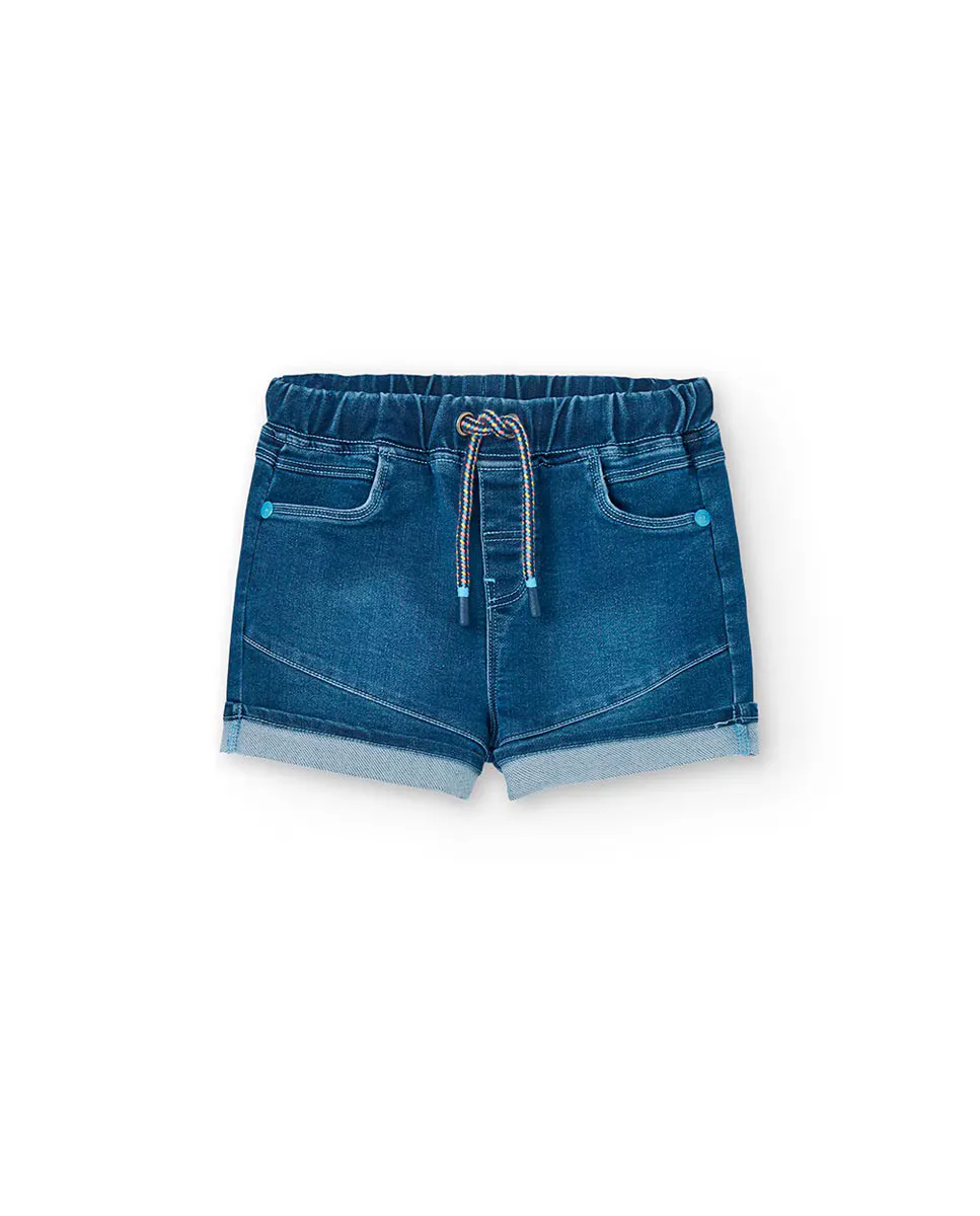Вязаные бермудские шорты для мальчика на резинке на талии и шнурке Boboli, синий
Вязаные бермудские шорты для мальчика на резинке на талии и шнурке Boboli, синий