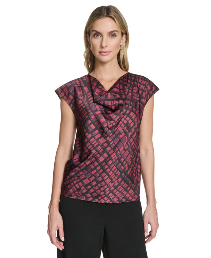 Женская блузка с короткими рукавами и воротником-хомутом Calvin Klein, Cranberry Multi
Женская блузка с короткими рукавами и воротником-хомутом Calvin Klein, Cranberry Multi