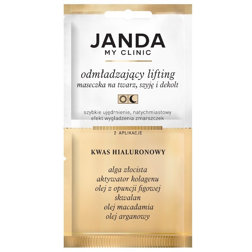 Janda, My Clinic, омолаживающая лифтинг-маска с гиалуроновой кислотой, 8 мл
Janda, My Clinic, омолаживающая лифтинг-маска с гиалуроновой кислотой, 8 мл