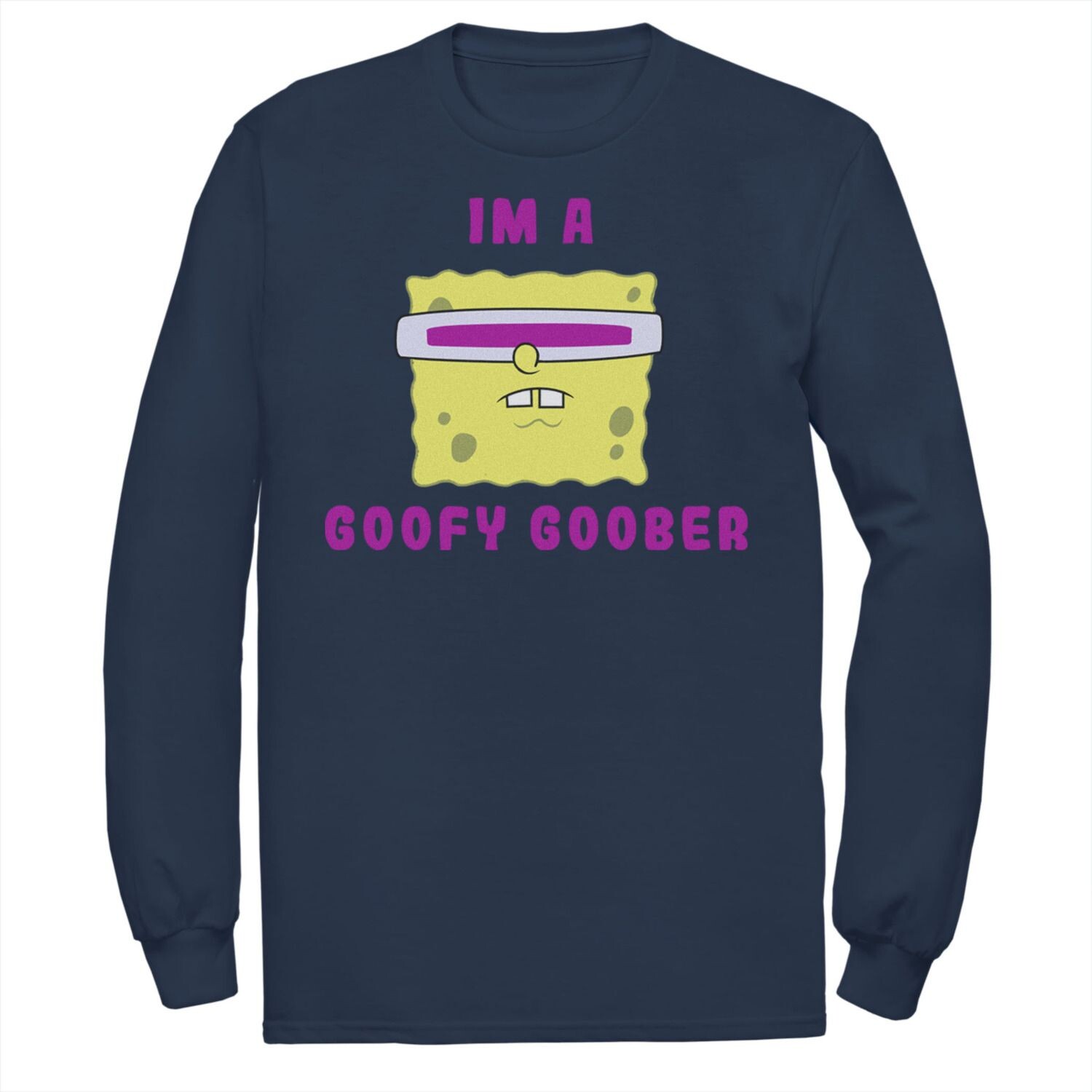 Мужская футболка SpongeBob SquarePants I’m A Goofy Goober с длинными рукавами и цветком в виде портрета Nickelodeon, синий 
Мужская футболка SpongeBob SquarePants I’m A Goofy Goober с длинными рукавами и цветком в виде портрета Nickelodeon, синий