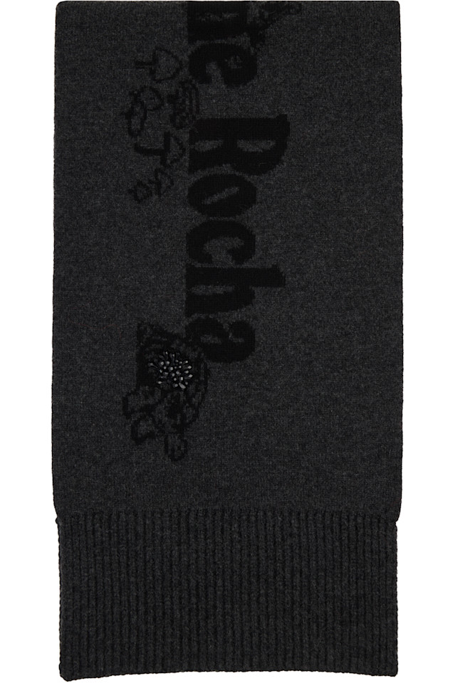 Simone Rocha Длинный вязаный шарф с графическим логотипом, черно-серого цвета
Simone Rocha Длинный вязаный шарф с графическим логотипом, черно-серого цвета