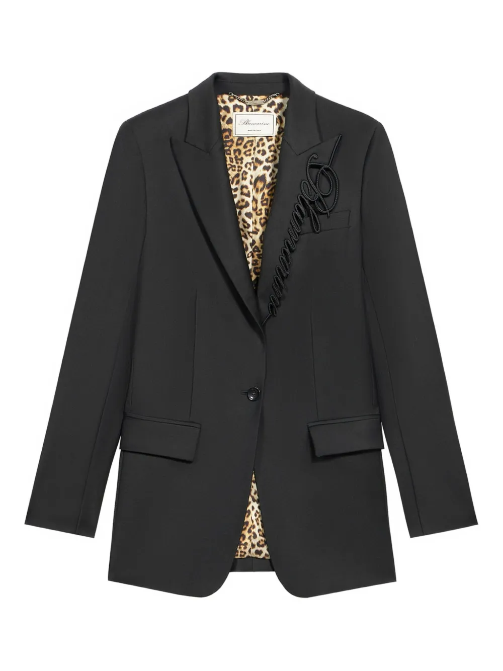 Однобортный пиджак с вышитым логотипом BLUMARINE, черный
Однобортный пиджак с вышитым логотипом BLUMARINE, черный